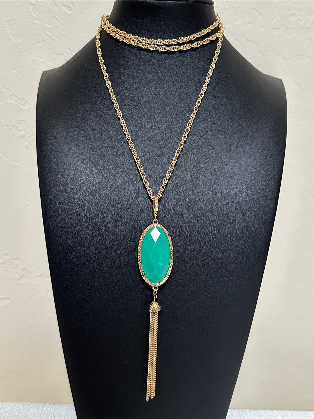 Premier Designs Reversible Gold Tone Tassel Necklace